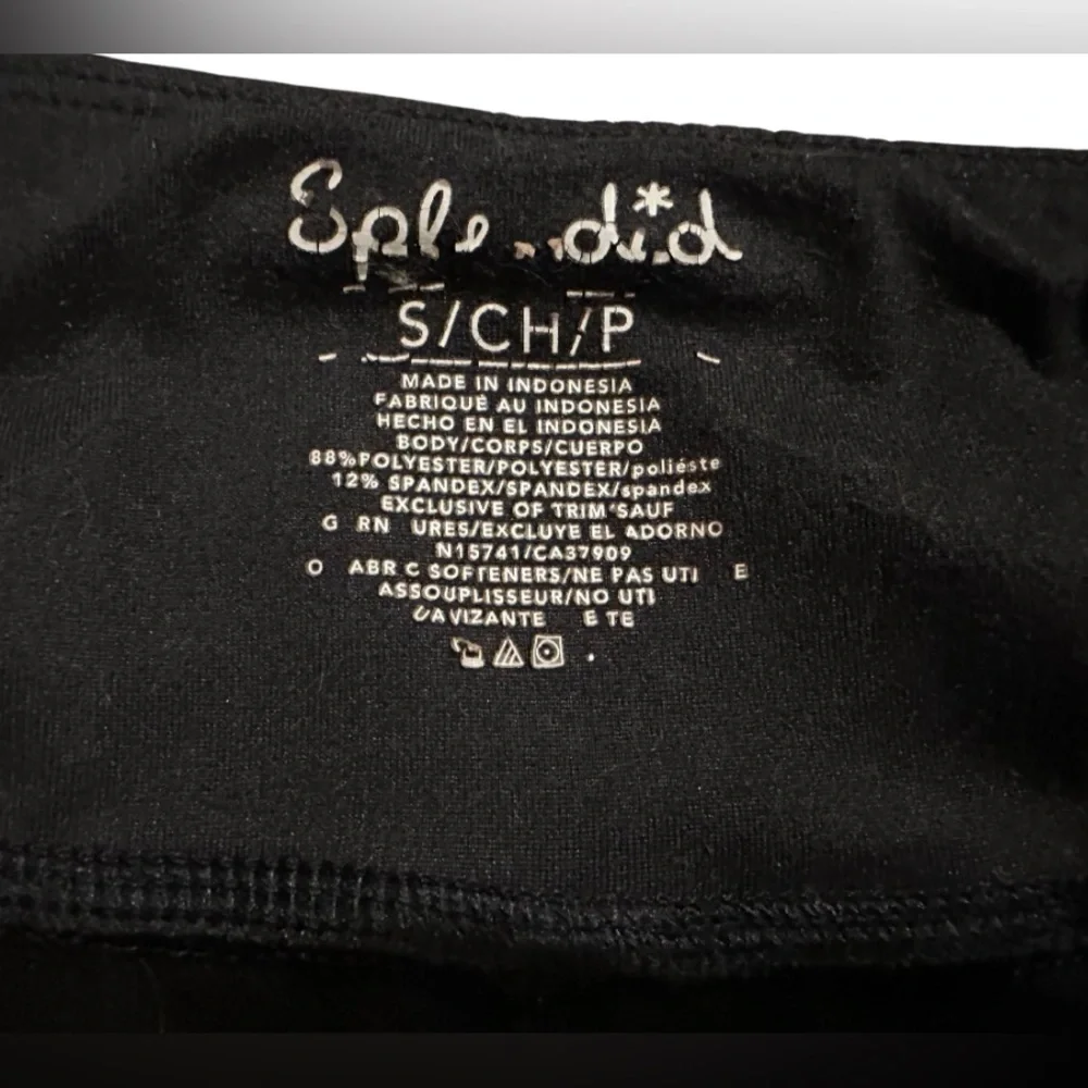 Splendid Black Leggings Double Side Stripe Size Medium
